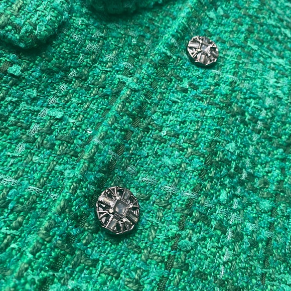 Green tweed blazer - Picture 3 of 6